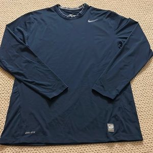 Navy Blue Nike Pro Combat Long Sleeve